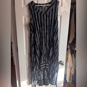 Black and White Striped Women's Dress